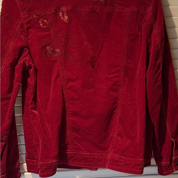 Chico's Vibrant Red Jean Jacket - Picture 2 of 5